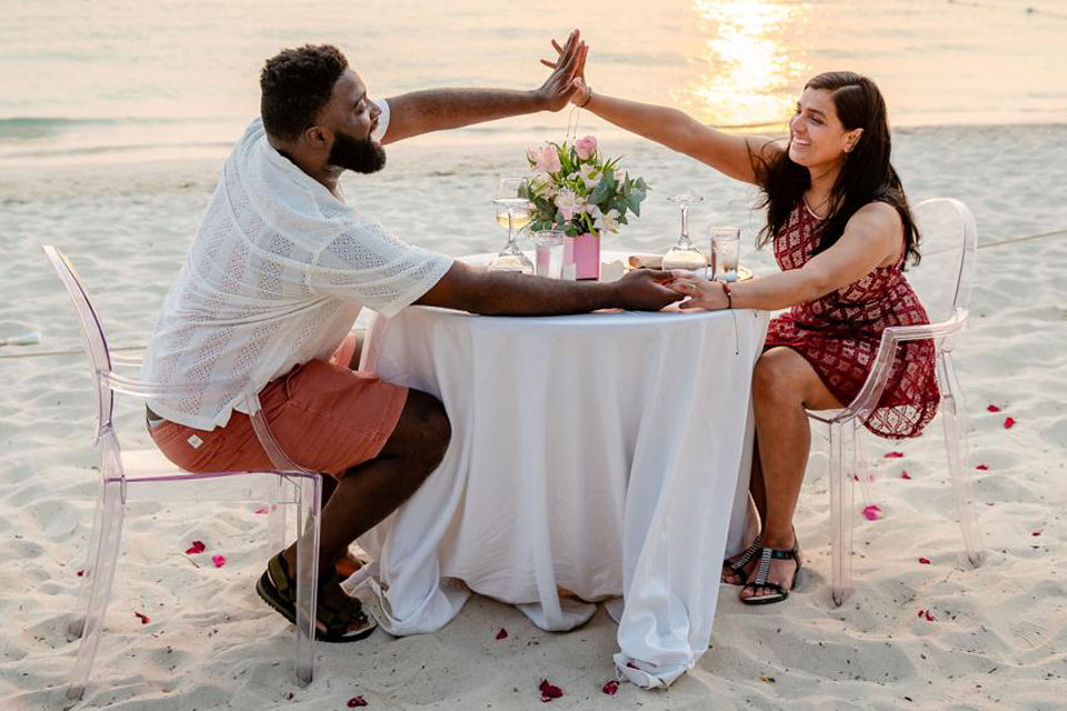 A Magical Sunset Proposal on West Bay Beach, Roatan