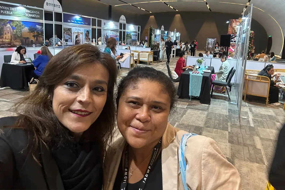Cecilia Mendez with a colleague at the World Romance Travel Conference