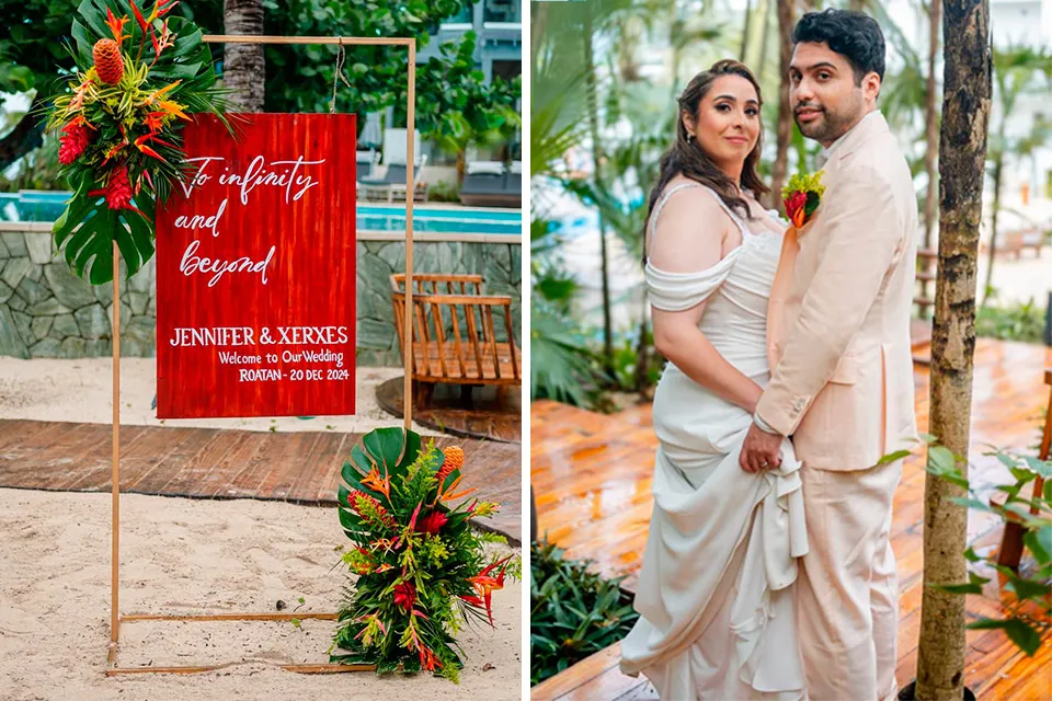 Jen and Xerxes’ Tropical Vibes: A Destination Wedding at Kimpton Grand Roatán