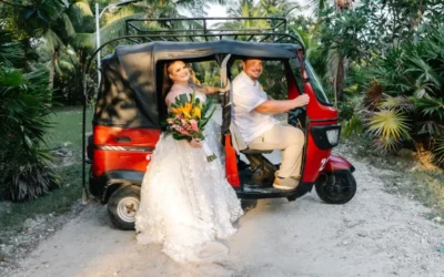 Julian & Lisa’s Sunset Wedding at Bando Beach, Utila